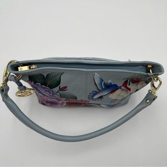 Anuschka “Garden Jewels” Hand Painted Shoulder Bag Medium Handbag Purse New - Picture 6 of 16